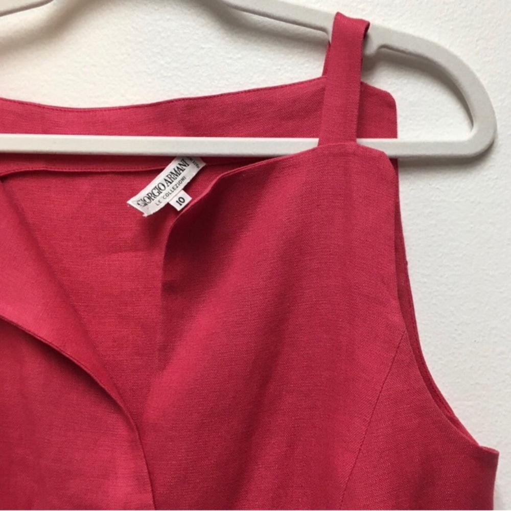 Georgio Armani 100% Linen Tailored Vest 10 Red Quiet Luxury Minimalist Spring - Picture 4 of 14